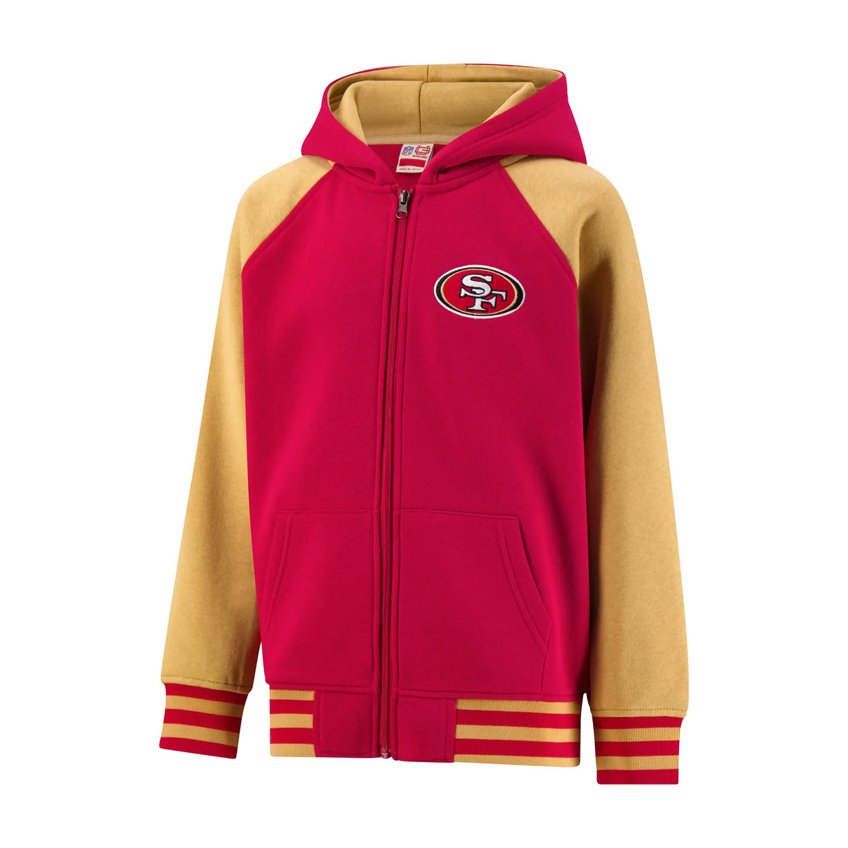 Ultra Game Youth NFL Official Super Soft Full Zip Varsity Hoodie Sweatshirt | San Francisco 49ers