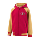Ultra Game Youth NFL Official Super Soft Full Zip Varsity Hoodie Sweatshirt | San Francisco 49ers