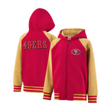 Ultra Game Youth NFL Official Super Soft Full Zip Varsity Hoodie Sweatshirt | San Francisco 49ers