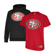 Ultra Game Youth NFL Official Super Soft T-Shirt & Hoodie Sweatshirt Set (Sizes 8 to 18-20) | San Francisco 49ers