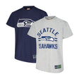 Ultra Game Youth NFL Official Super Soft 2 Pack T-Shirt Set | Seattle Seahawks