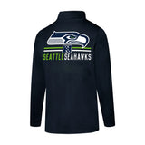 Ultra Game Youth NFL Official Super Soft Quarter Zip Long Sleeve T-Shirt | Seattle Seahawks