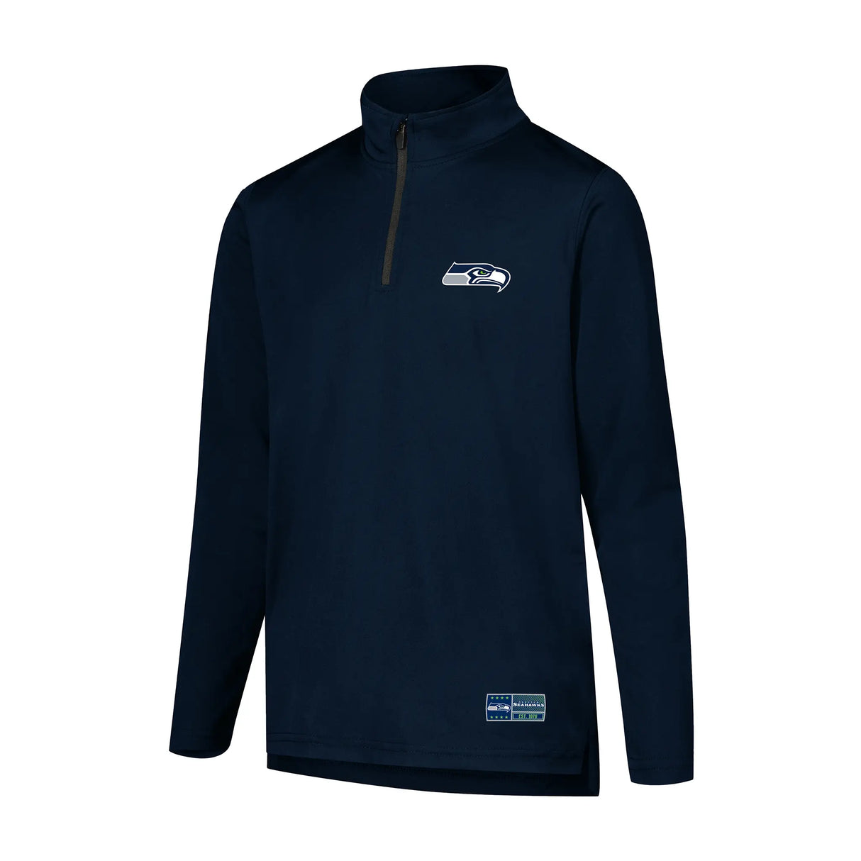 Ultra Game Youth NFL Official Super Soft Quarter Zip Long Sleeve T-Shirt | Seattle Seahawks