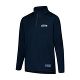Ultra Game Youth NFL Official Super Soft Quarter Zip Long Sleeve T-Shirt | Seattle Seahawks