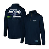 Ultra Game Youth NFL Official Super Soft Quarter Zip Long Sleeve T-Shirt | Seattle Seahawks