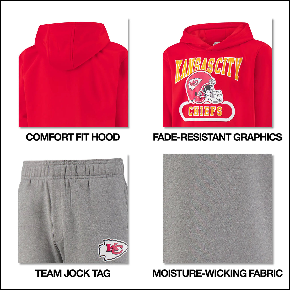 Ultra Game Youth NFL Official Super Soft Hoodie Sweatshirt & Jogger Sweatpants Set | San Francisco 49ers