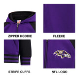 Ultra Game Youth NFL Official Super Soft Full Zip Varsity Hoodie Sweatshirt | Green Bay Packers
