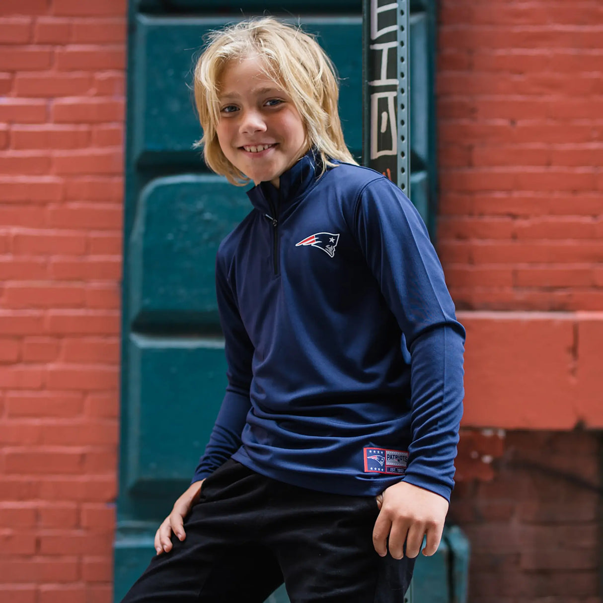 Ultra Game Youth NFL Official Super Soft Quarter Zip Long Sleeve T-Shirt | Seattle Seahawks