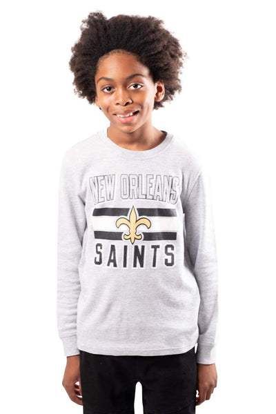 Ultra Game NFL New Orleans Saints Youth Lightweight Active Thermal Long Sleeve Shirt |New Orleans Saints