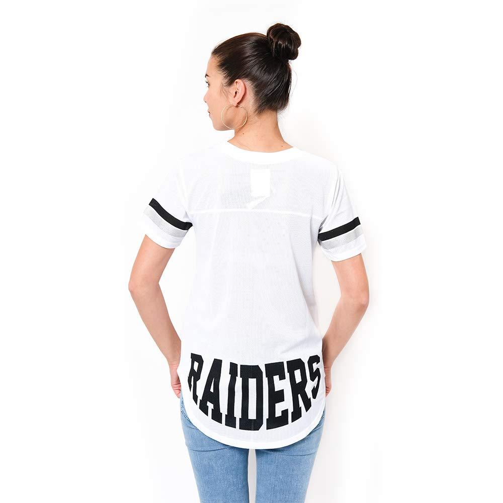 Ultra Game NFL Las Vegas Raiders Womens Soft Mesh Jersey Varsity Tee Shirt|Las Vegas Raiders - UltraGameShop