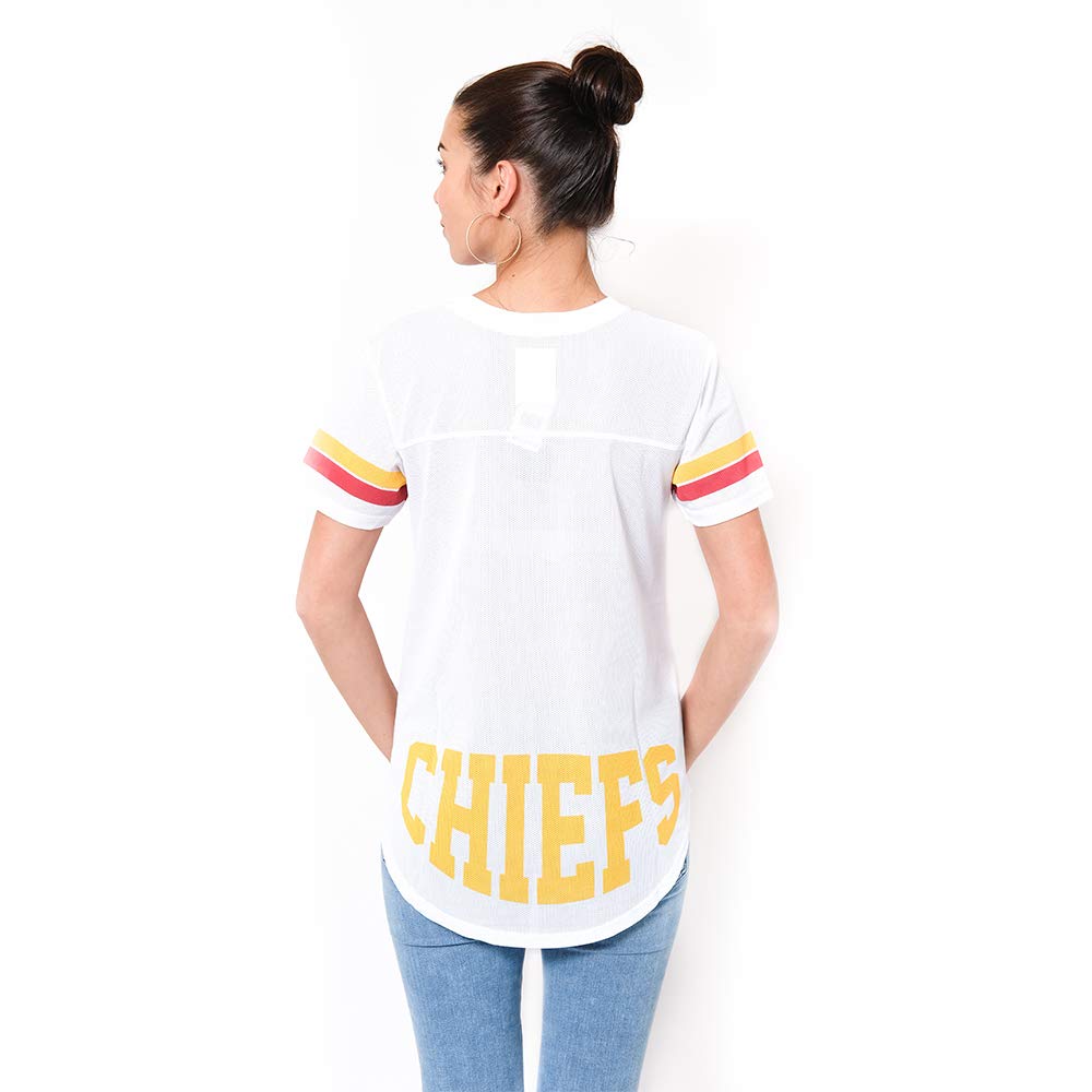 Ultra Game NFL Kansas City Chiefs Womens Soft Mesh Jersey Varsity Tee Shirt|Kansas City Chiefs - UltraGameShop