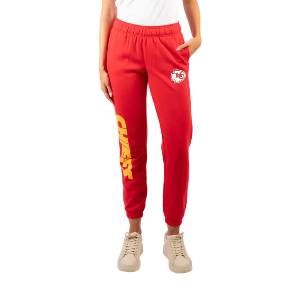 Ultra Game NFL Kansas City Chiefs Womens Super Soft Fleece Jogger Sweatpants|Kansas City Chiefs
