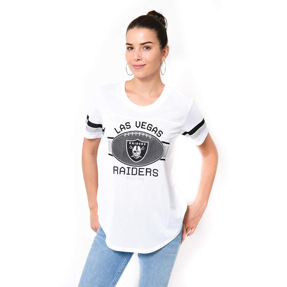 Ultra Game NFL Las Vegas Raiders Womens Soft Mesh Jersey Varsity Tee Shirt|Las Vegas Raiders - UltraGameShop