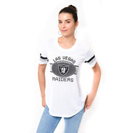 Ultra Game NFL Las Vegas Raiders Womens Soft Mesh Jersey Varsity Tee Shirt|Las Vegas Raiders