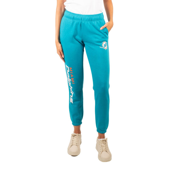 Ultra Game NFL Miami Dolphins Womens Super Soft Fleece Jogger Sweatpants|Miami Dolphins