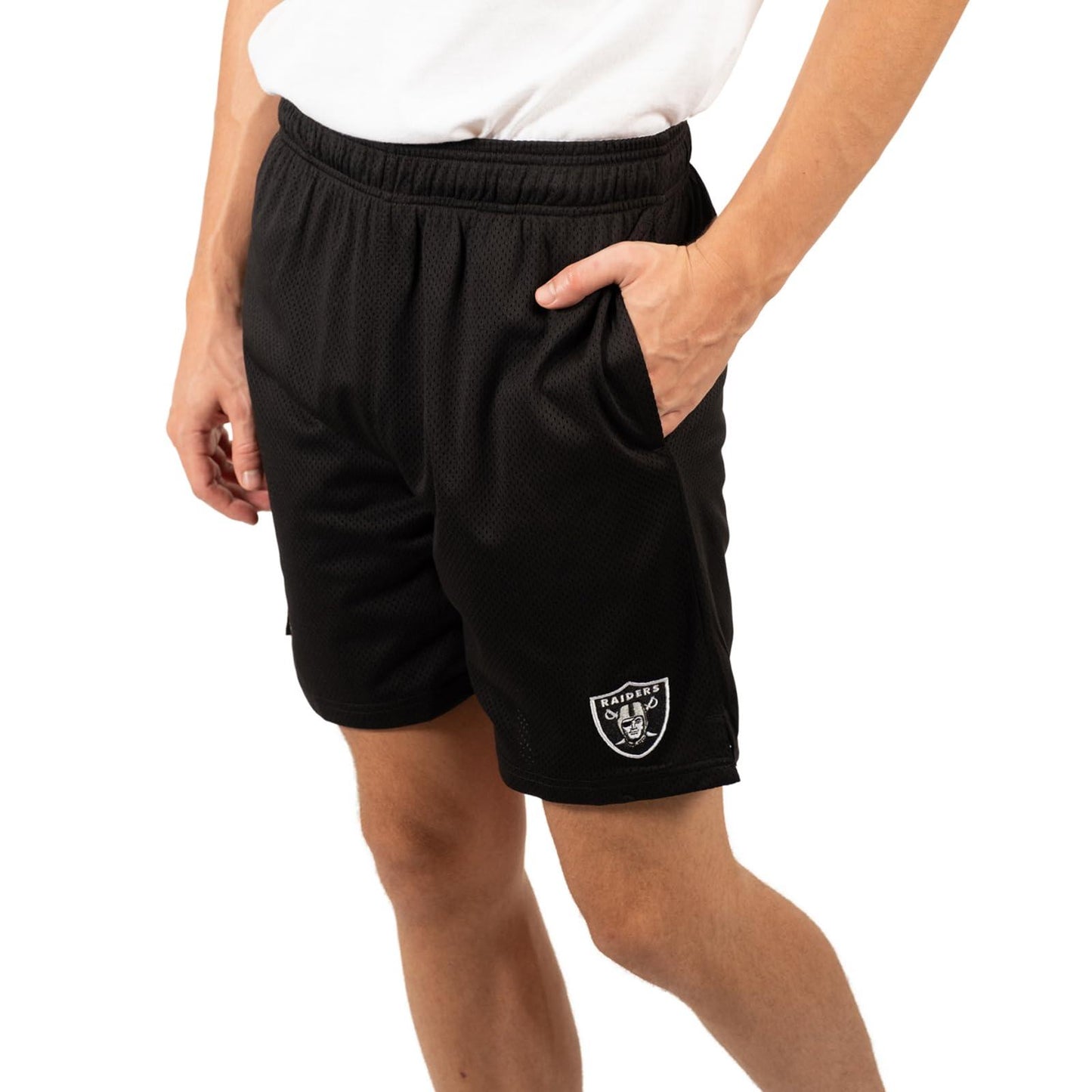 Ultra Game NFL Las Vegas Raiders Mens 7 Inch Soft Mesh Active Training Shorts|Las Vegas Raiders - UltraGameShop