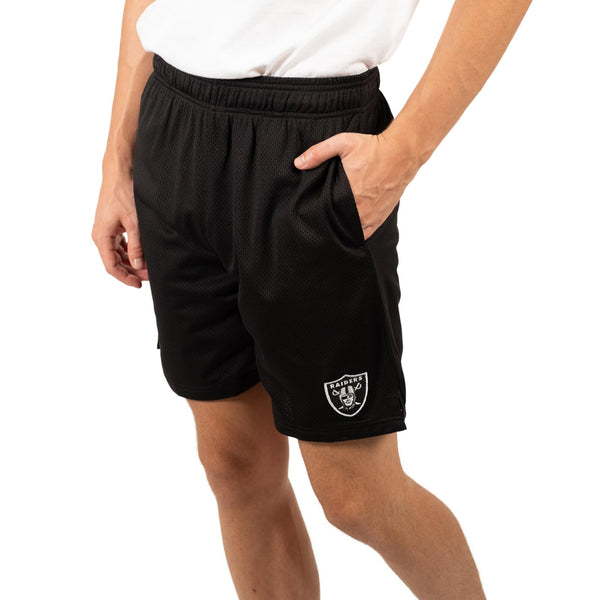 Ultra Game NFL Las Vegas Raiders Mens 7 Inch Soft Mesh Active Training Shorts|Las Vegas Raiders