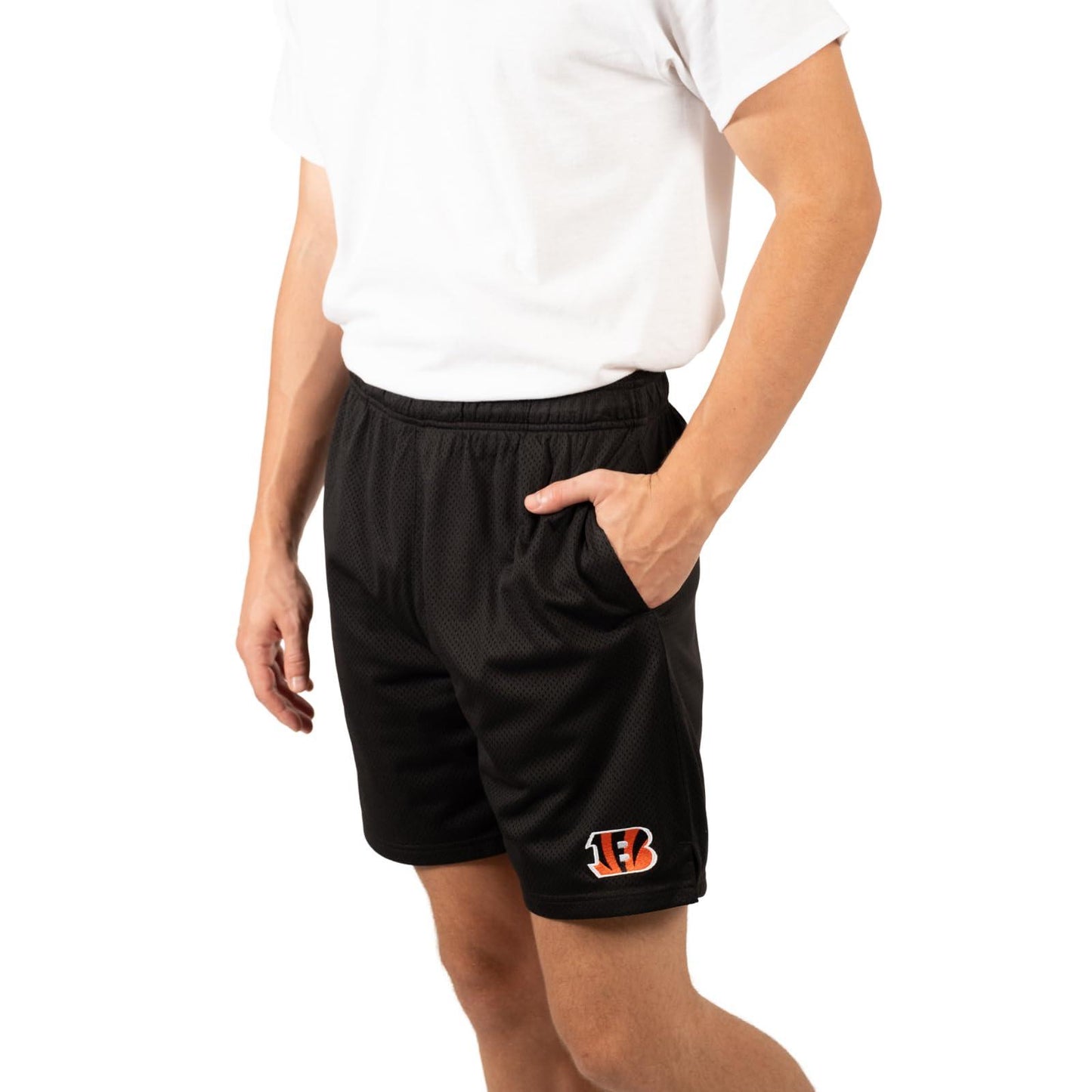 Ultra Game NFL Cincinnati Bengals Mens 7 Inch Soft Mesh Active Training Shorts|Cincinnati Bengals - UltraGameShop