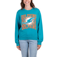 Ultra Game NFL Miami Dolphins Womens Long Sleeve Fleece Sweatshirt|Miami Dolphins