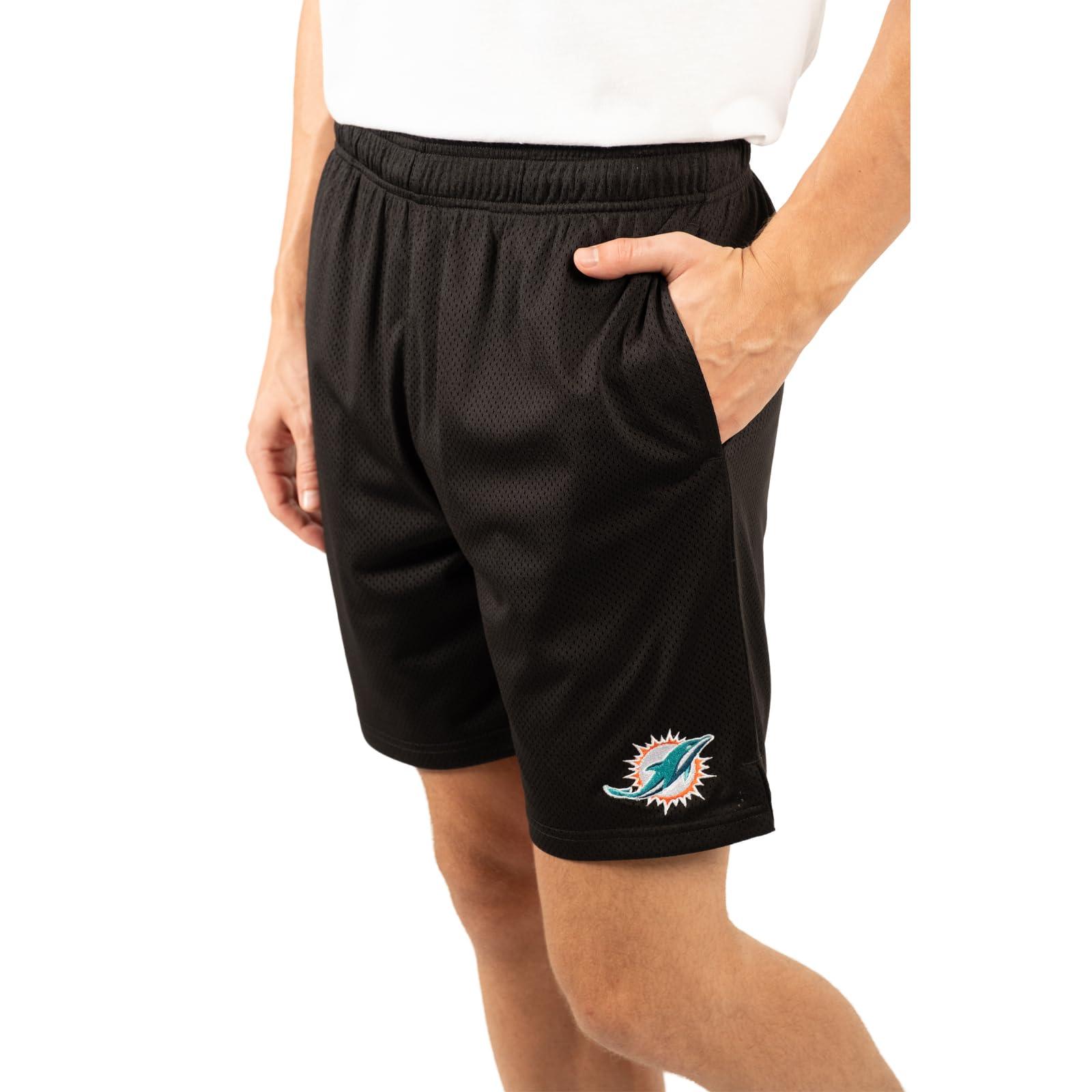 Ultra Game NFL Miami Dolphins Mens 7 Inch Soft Mesh Active Training Shorts|Miami Dolphins - UltraGameShop