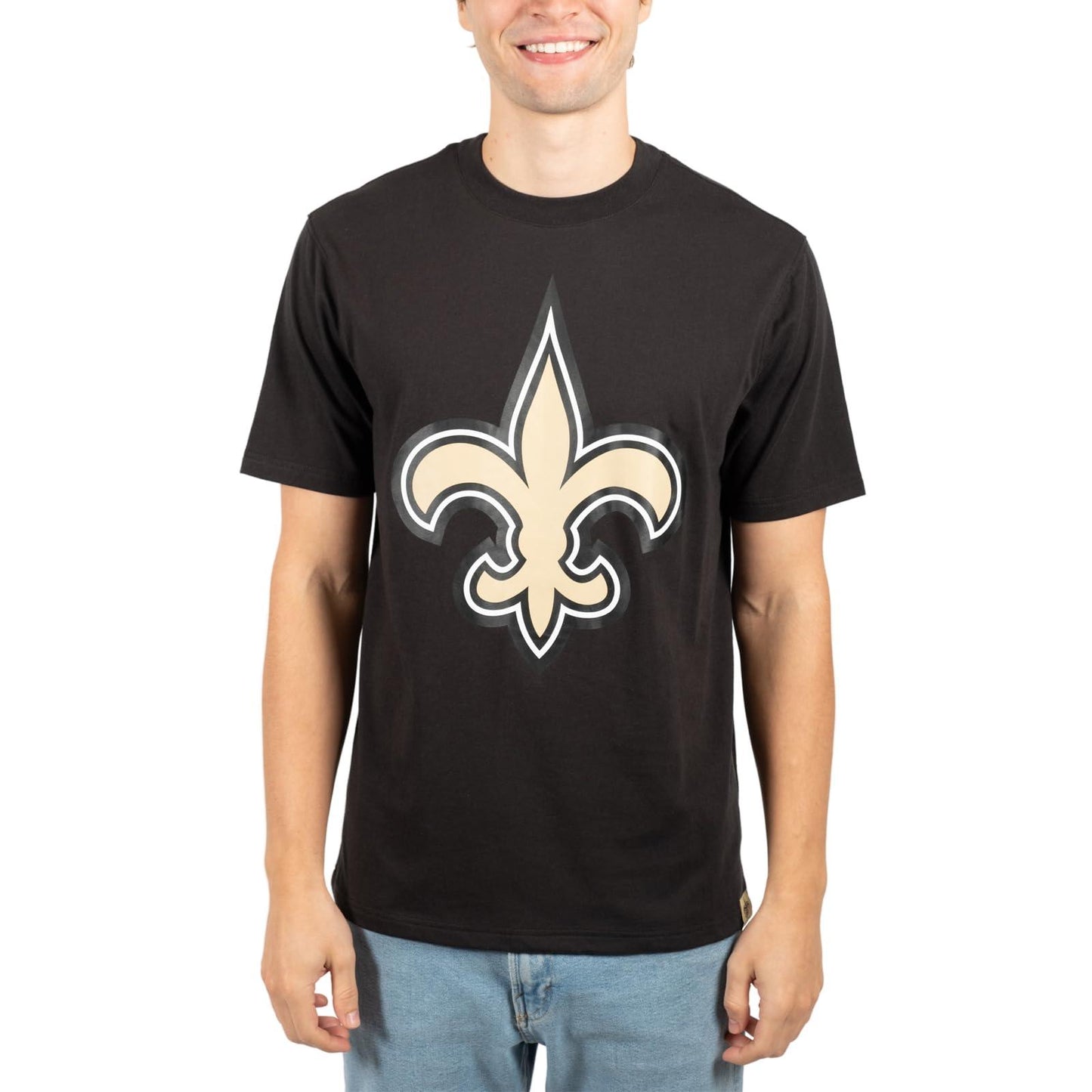 Ultra Game NFL New Orleans Saints Mens Super Soft Ultimate Team Logo T-Shirt|New Orleans Saints - UltraGameShop