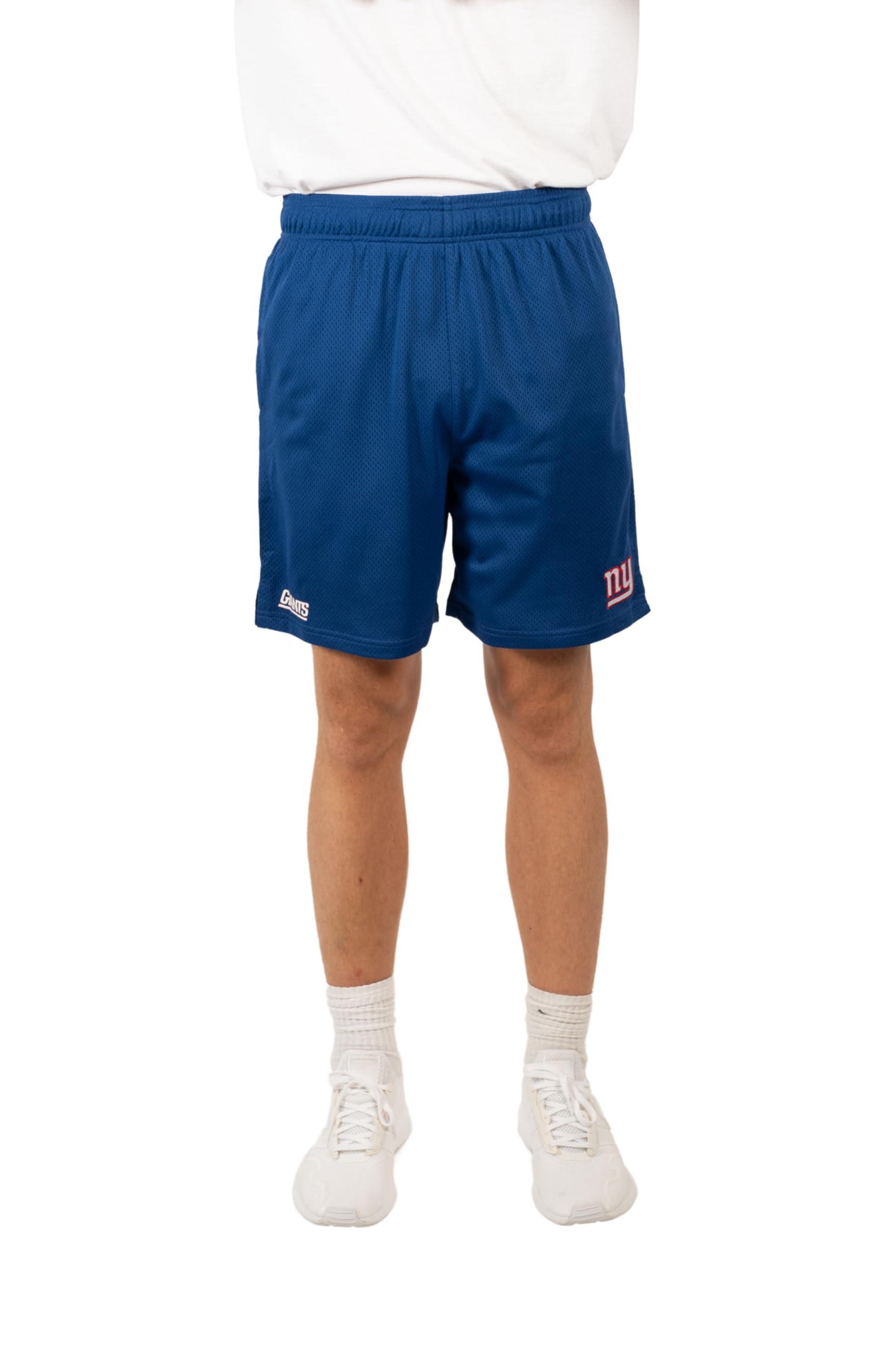 Ultra Game NFL New York Giants Mens 7 Inch Soft Mesh Active Training Shorts|New York Giants - UltraGameShop