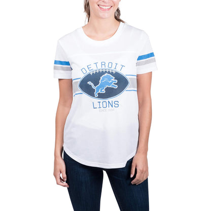 Ultra Game NFL Detroit Lions Womens Soft Mesh Jersey Varsity Tee Shirt|Detroit Lions - UltraGameShop