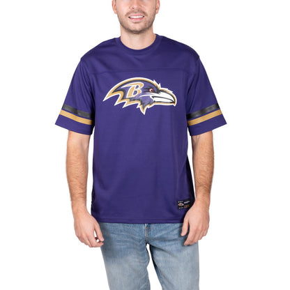 Ultra Game NFL Baltimore Ravens Mens Standard Jersey Crew Neck Mesh Stripe T-Shirt|Baltimore Ravens - UltraGameShop