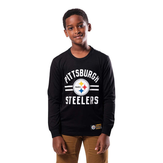 Ultra Game NFL Pittsburgh Steelers Youth Super Soft Supreme Long Sleeve T-Shirt|Pittsburgh Steelers - UltraGameShop