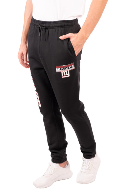 Ultra Game NFL New York Giants Mens Active Super Soft Fleece Game Day Jogger Sweatpants|New York Giants - UltraGameShop