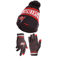 Ultra Game NFL Tampa Bay Buccaneers Unisex Super Soft Winter Beanie Knit Hat With Extra Warm Touch Screen Gloves|Tampa Bay Buccaneers