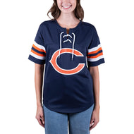 Ultra Game NFL Chicago Bears Womens Standard Lace Up Tee Shirt Penalty Box|Chicago Bears