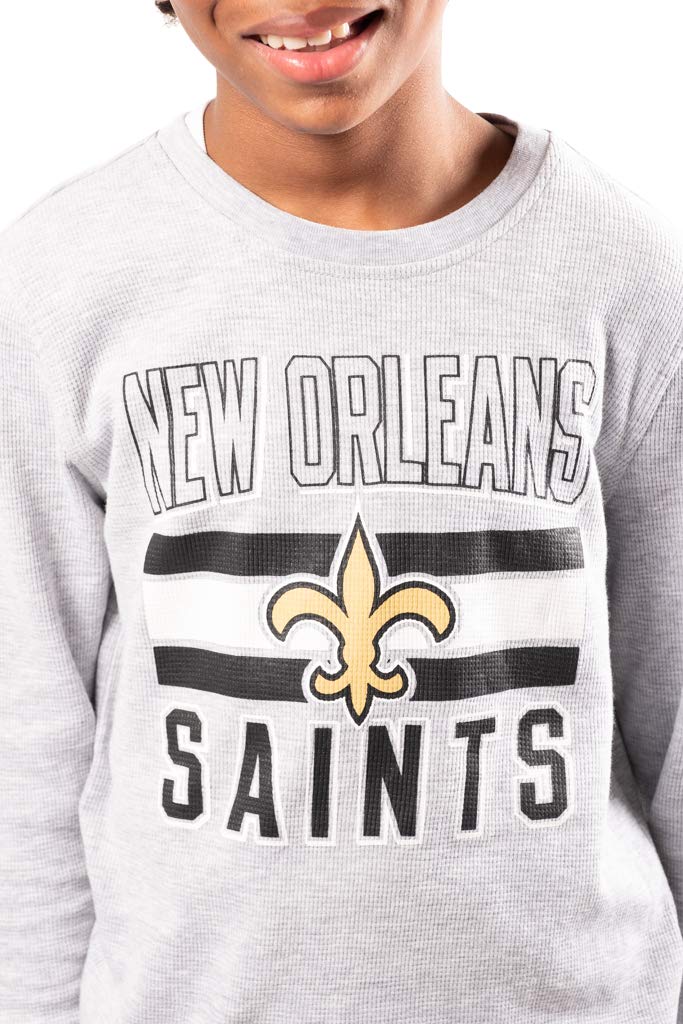 Ultra Game NFL New Orleans Saints Youth Lightweight Active Thermal Long Sleeve Shirt |New Orleans Saints