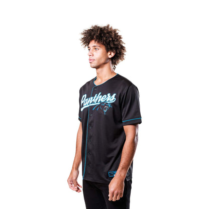 Ultra Game NFL Carolina Panthers Mens Game Day Button Down Baseball Mesh Jersey Shirt|Carolina Panthers - UltraGameShop