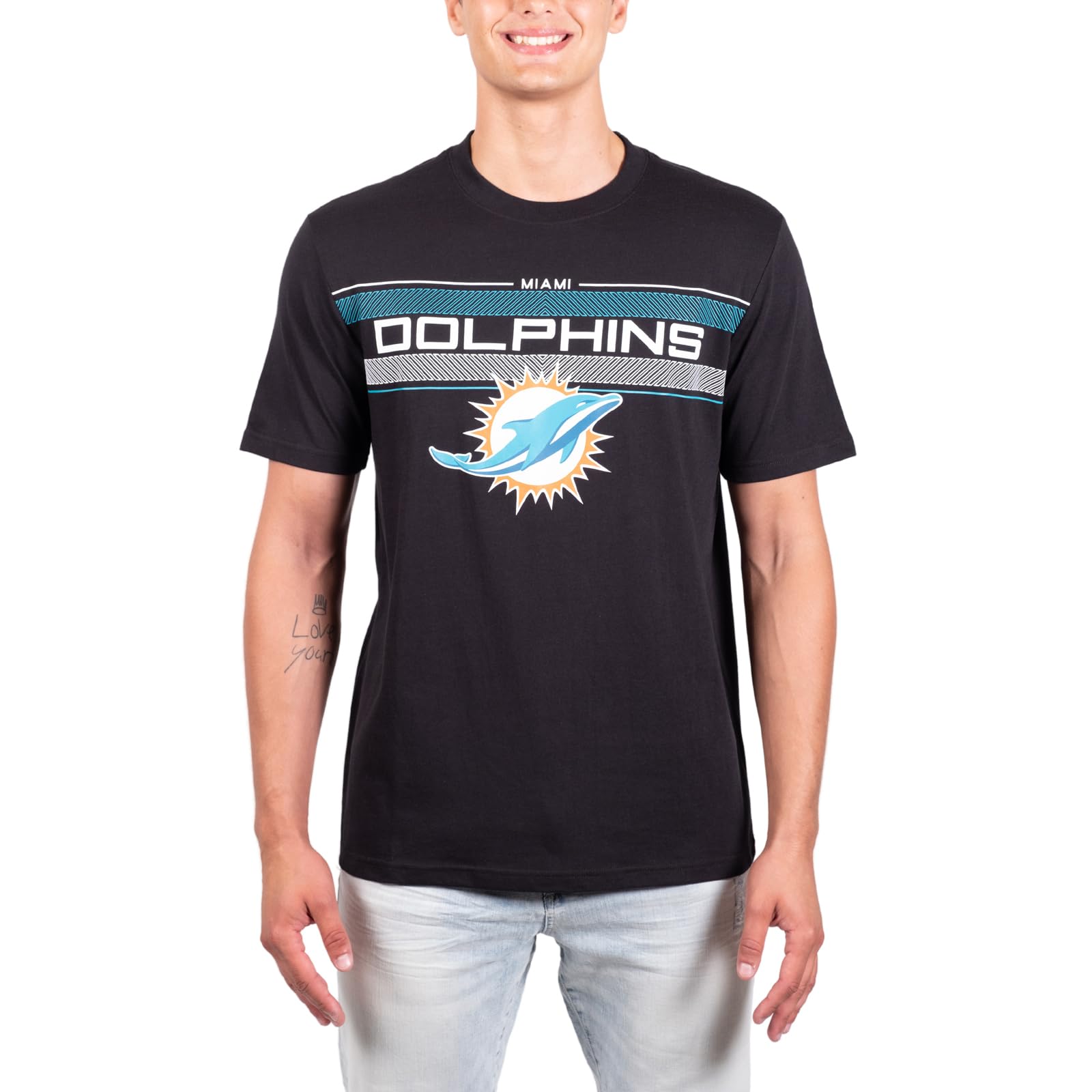 Ultra Game NFL Miami Dolphins Mens Super Soft Ultimate Game Day Crew Neck T-Shirt|Miami Dolphins - UltraGameShop