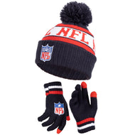 Ultra Game NFL  Youth Standard Super Soft Winter Beanie Knit Hat with Extra Warm Touch Screen Gloves|NFL