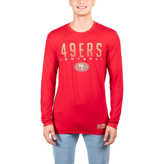 Ultra Game NFL San Francisco 49ers Mens Active Lightweight Quick Dry Long Sleeve T-Shirt|San Francisco 49ers - UltraGameShop