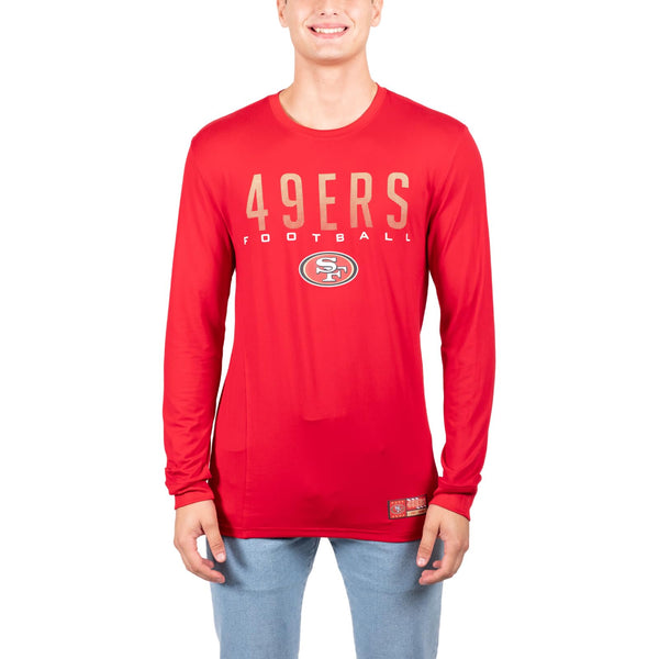 Ultra Game NFL San Francisco 49ers Mens Active Lightweight Quick Dry Long Sleeve T-Shirt|San Francisco 49ers
