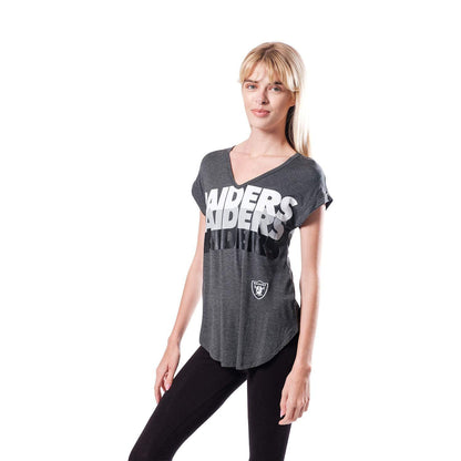 Ultra Game NFL Las Vegas Raiders Womens Vintage Stripe Soft Modal Tee Shirt|Las Vegas Raiders - UltraGameShop