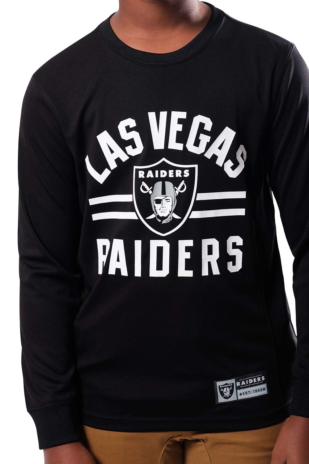 Ultra Game NFL Las Vegas Raiders Youth Super Soft Supreme Long Sleeve T-Shirt|Las Vegas Raiders