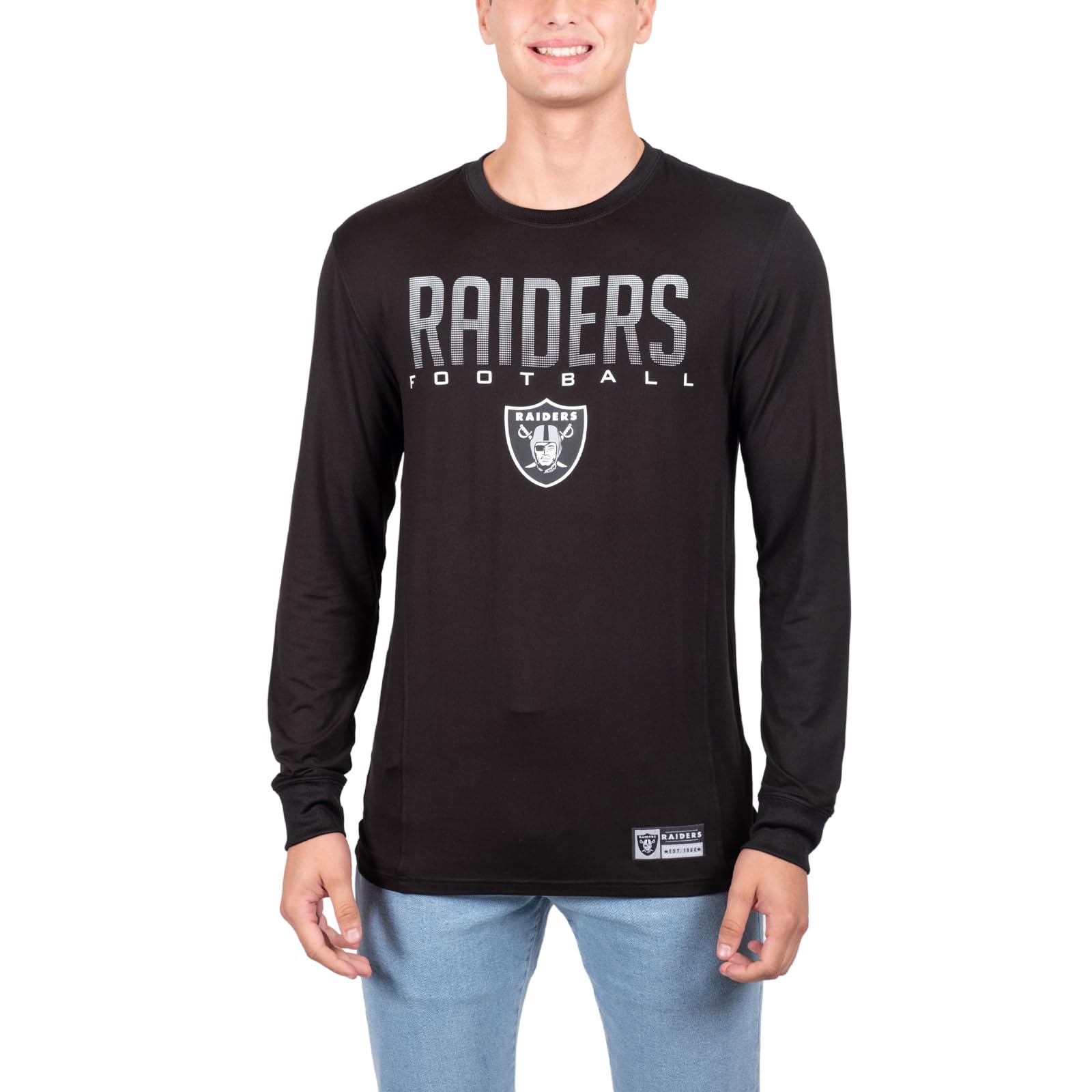 Ultra Game NFL Las Vegas Raiders Mens Active Lightweight Quick Dry Long Sleeve T-Shirt|Las Vegas Raiders - UltraGameShop