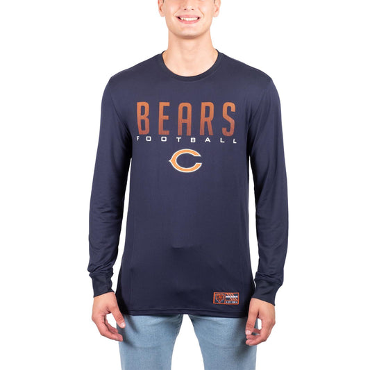 Ultra Game NFL Chicago Bears Mens Active Lightweight Quick Dry Long Sleeve T-Shirt|Chicago Bears - UltraGameShop