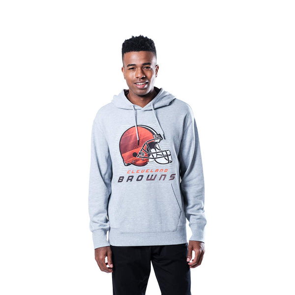 Ultra Game NFL Cleveland Browns Mens Standard French Terry Hoodie Jacket|Cleveland Browns