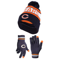 Ultra Game NFL Chicago Bears Unisex Super Soft Winter Beanie Knit Hat With Extra Warm Touch Screen Gloves|Chicago Bears