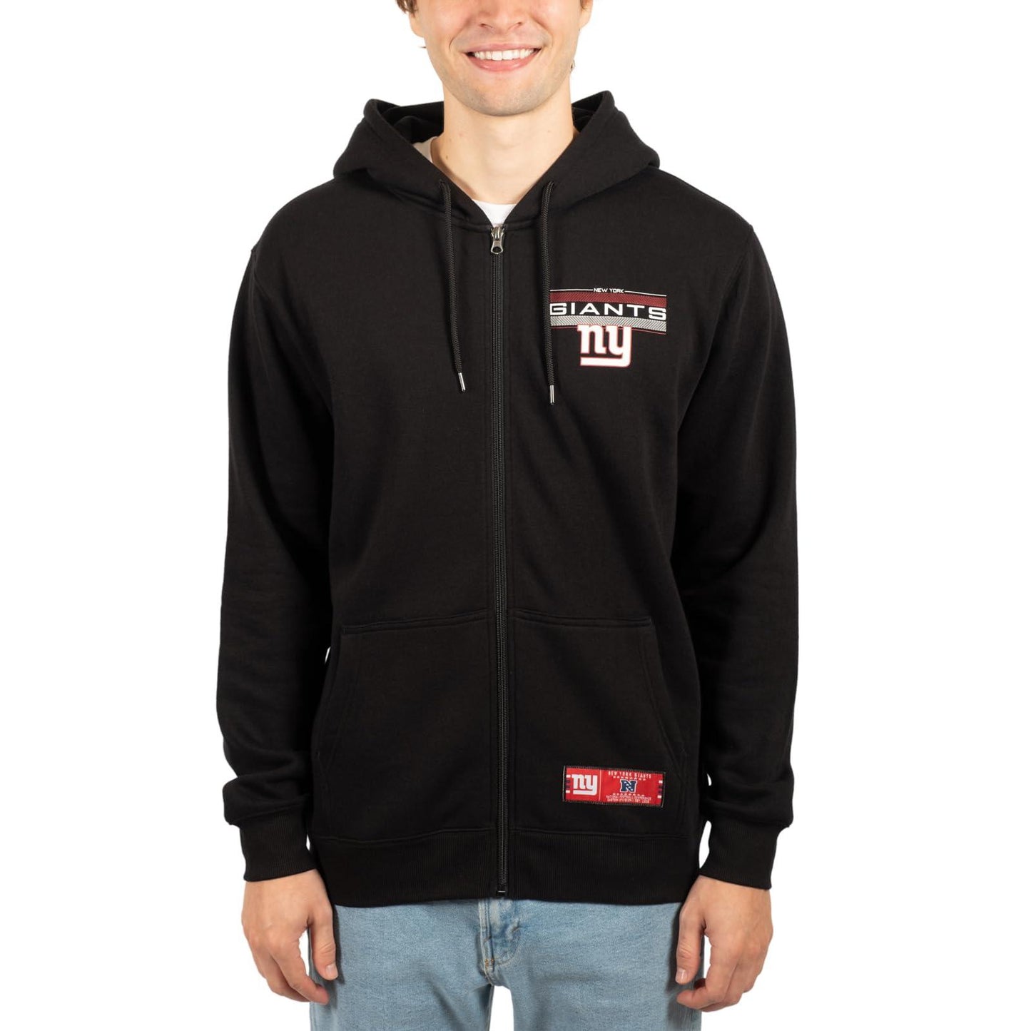 Ultra Game NFL New York Giants Mens Standard Sherpa Full Zip Cozy Fleece Hoodie Sweatshirt Jacket|New York Giants - UltraGameShop