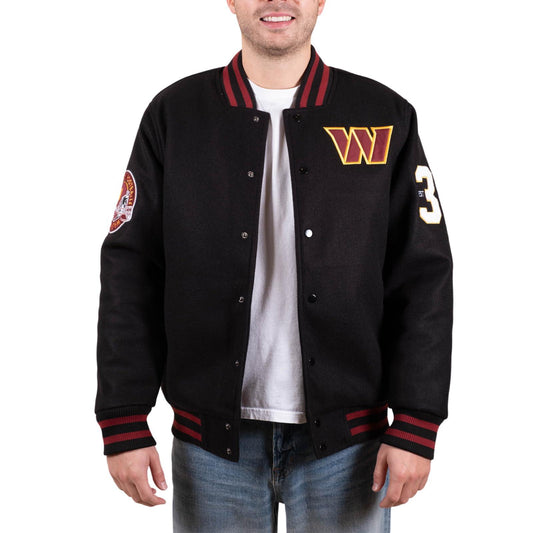 Ultra Game NFL Washington Commanders Mens Classic Varsity Coaches Jacket|Washington Commanders - UltraGameShop