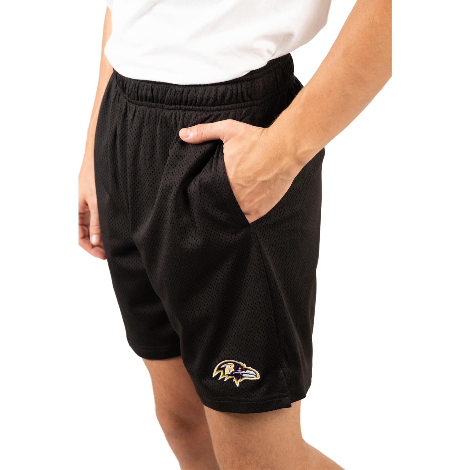 Ultra Game NFL Baltimore Ravens Mens 7 Inch Soft Mesh Active Training Shorts|Baltimore Ravens - UltraGameShop