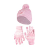 Ultra Game NFL Buffalo Bills Womens Super Soft Pink Marl Winter Beanie Knit Hat with Extra Warm Touch Screen Gloves|Buffalo Bills