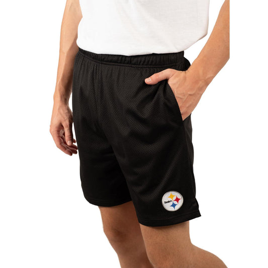 Ultra Game NFL Pittsburgh Steelers Mens 7 Inch Soft Mesh Active Training Shorts|Pittsburgh Steelers - UltraGameShop