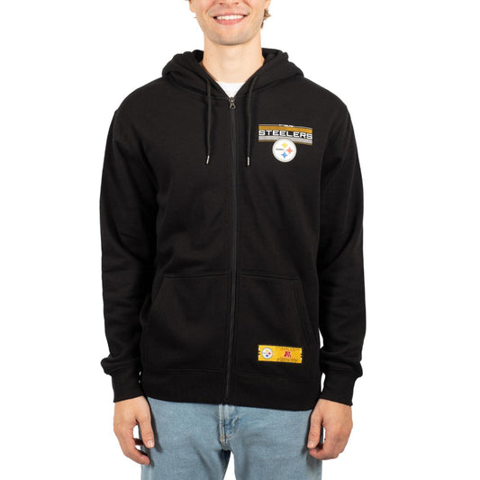 Ultra Game NFL Pittsburgh Steelers Mens Standard Sherpa Full Zip Cozy Fleece Hoodie Sweatshirt Jacket|Pittsburgh Steelers - UltraGameShop